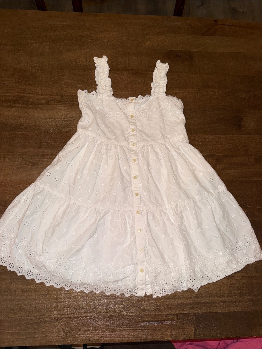 GAP/DOEN Collab White Eyelet Tiered Sundress with Ruffled Straps